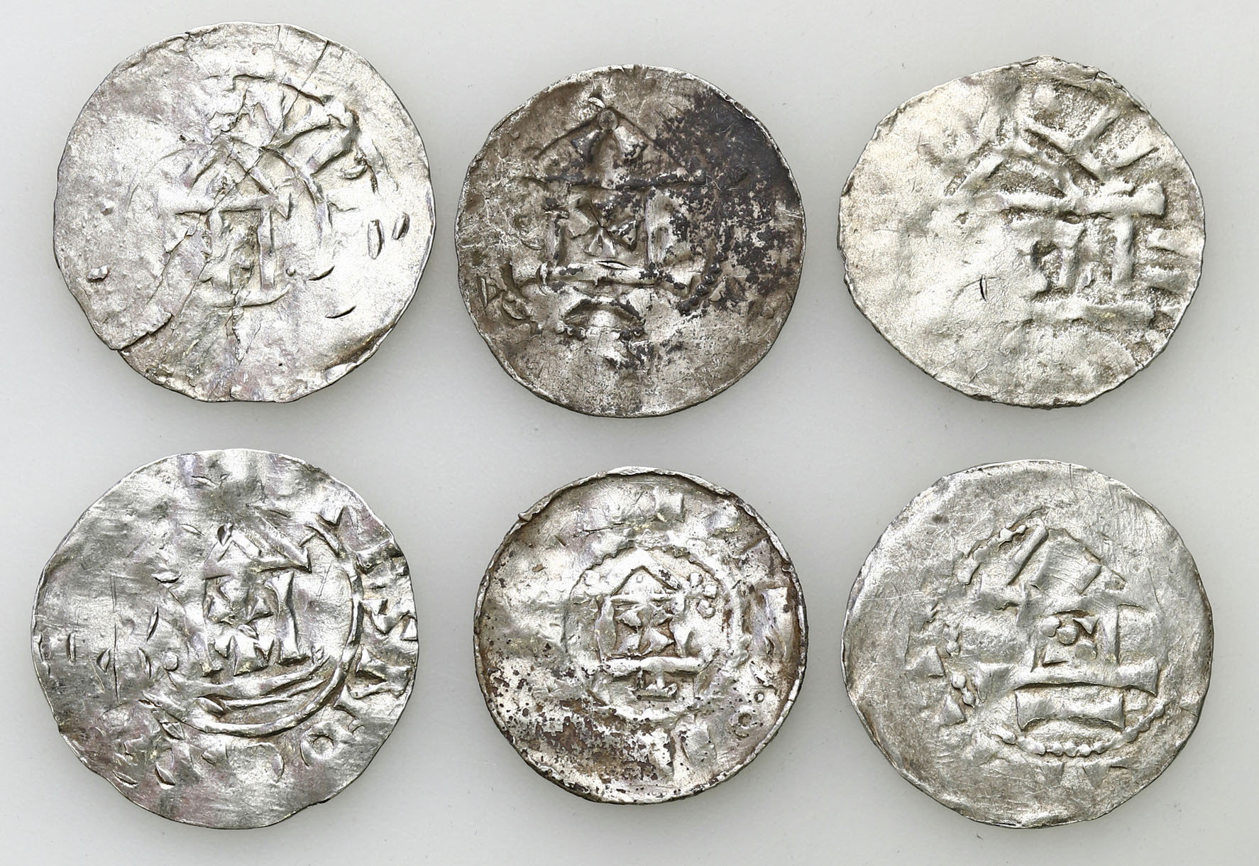 Niemcy, Frankonia - Moguncja. Denar, zestaw 6 monet